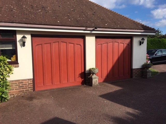 red garage doors