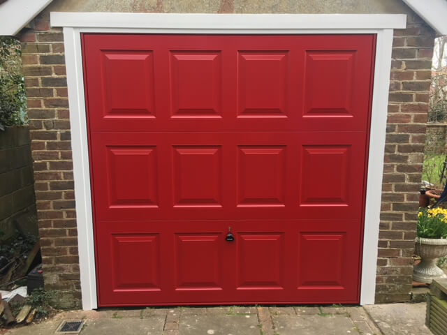 Red garage door